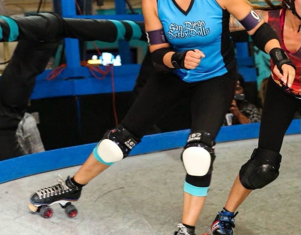 Heather Blake Vargas (aka The Blakester) roller derbying