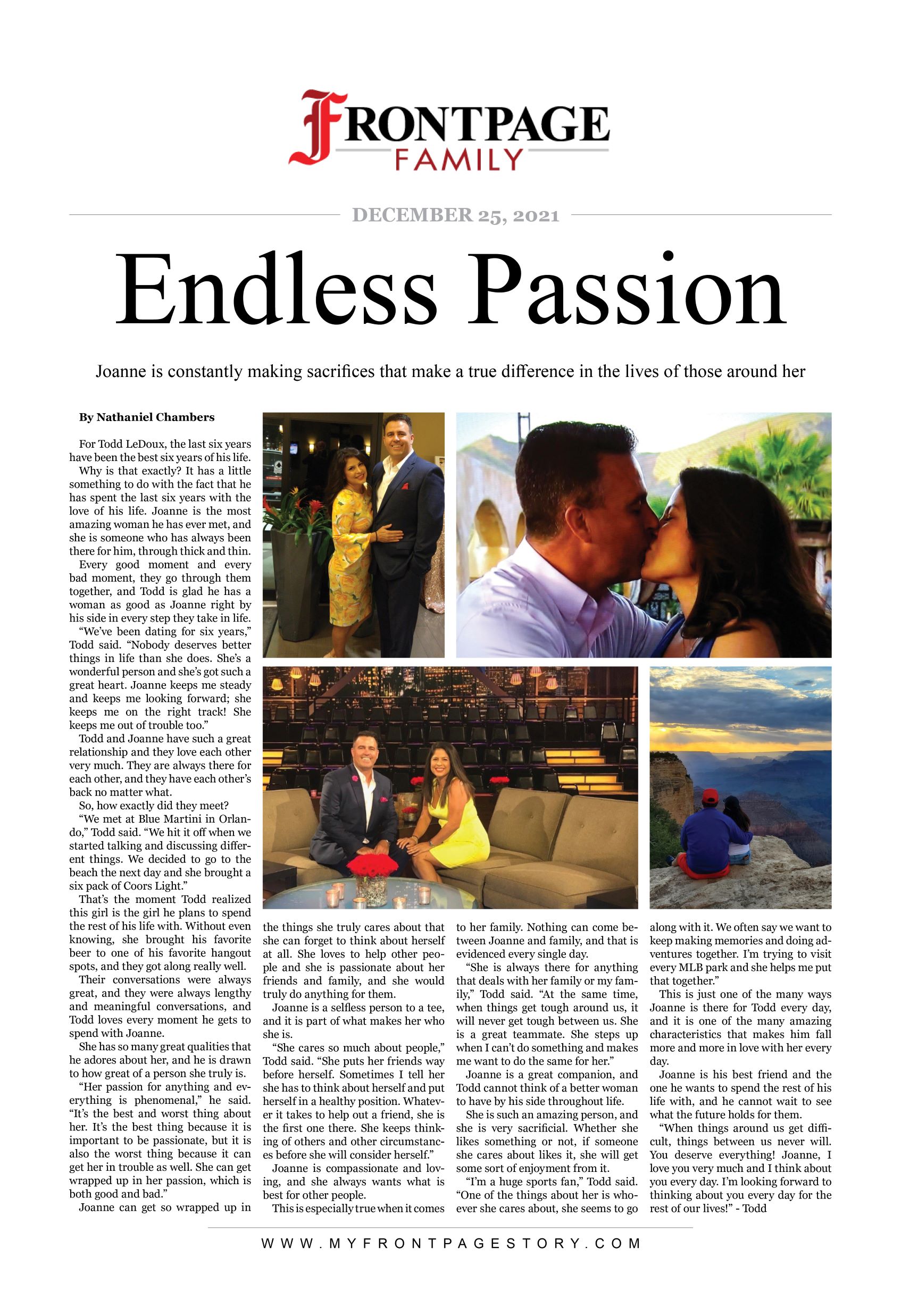 Endless Passion: Joanne & her sacrifices | My FrontPage Story