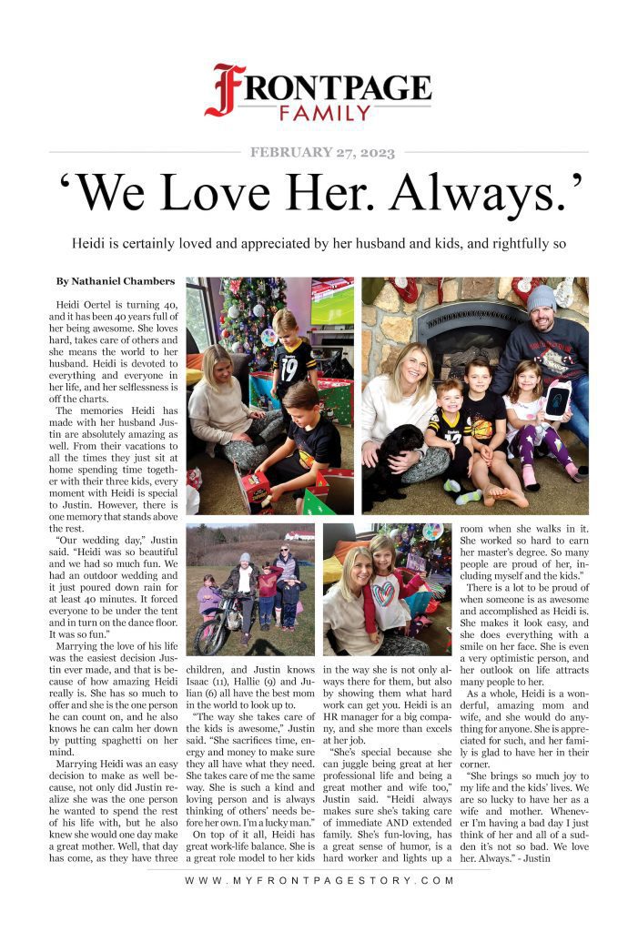 ‘We Love Her. Always.’: Heidi Oertel