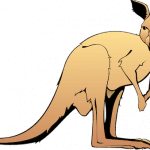 Kangaroo with a long tail