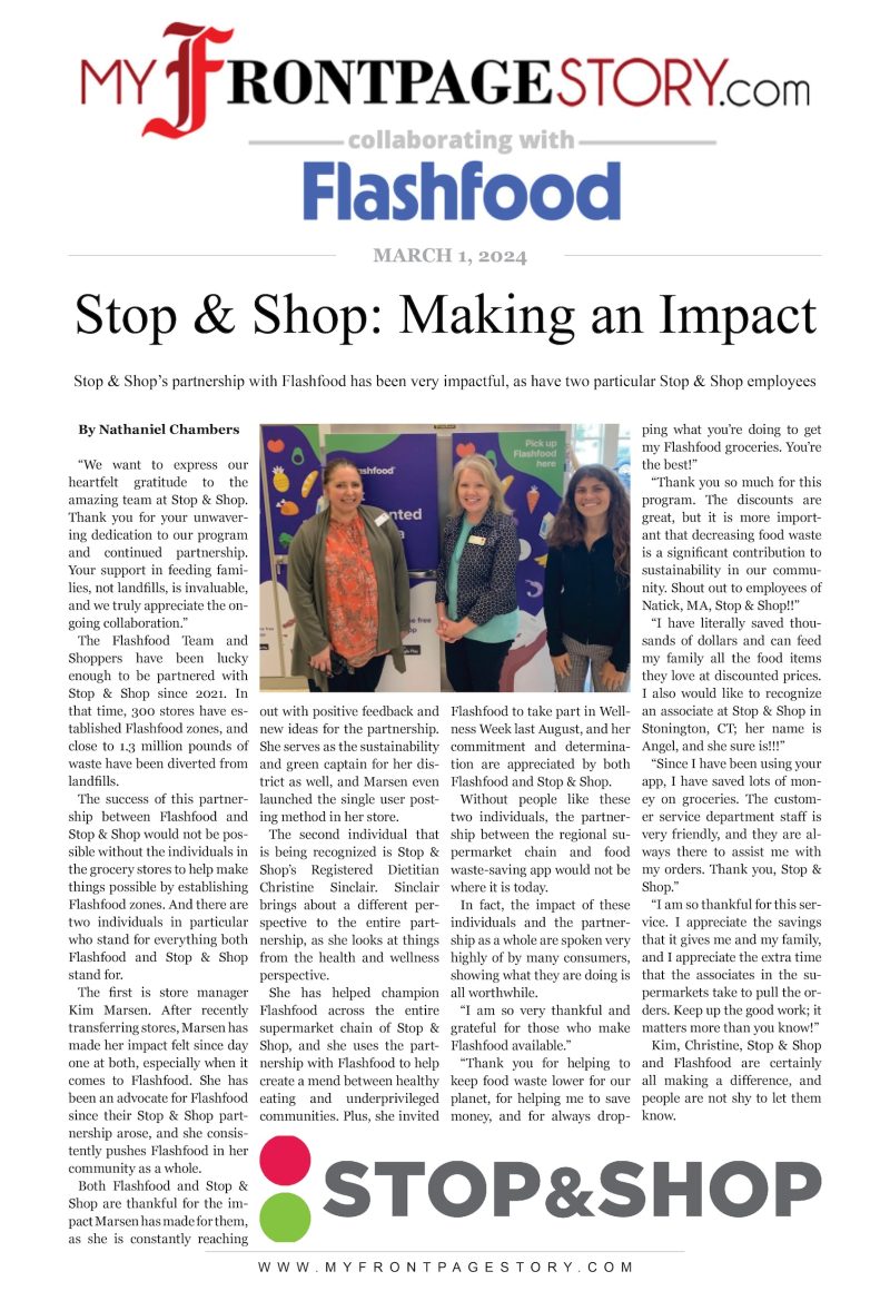 Stop & Shop & Making an Impact (Flashfood) | My FrontPage Story