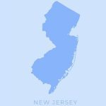 Blue image of the state outline of New Jersey