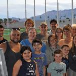 Jennifer West with her family at Topgolf