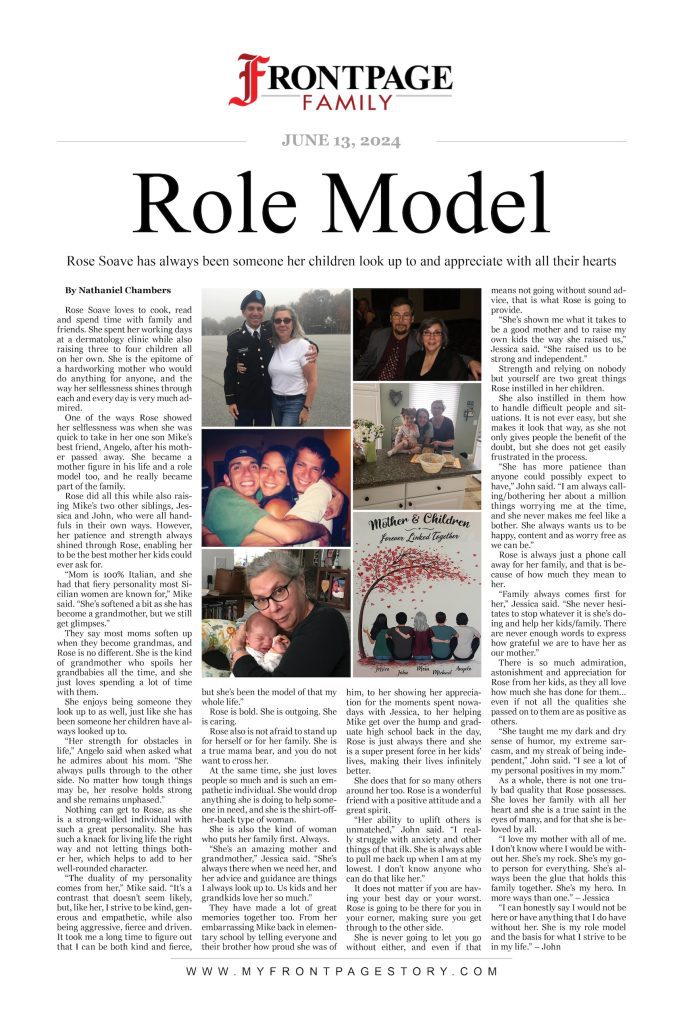 Michael Locklear's custom newspaper story for his mother