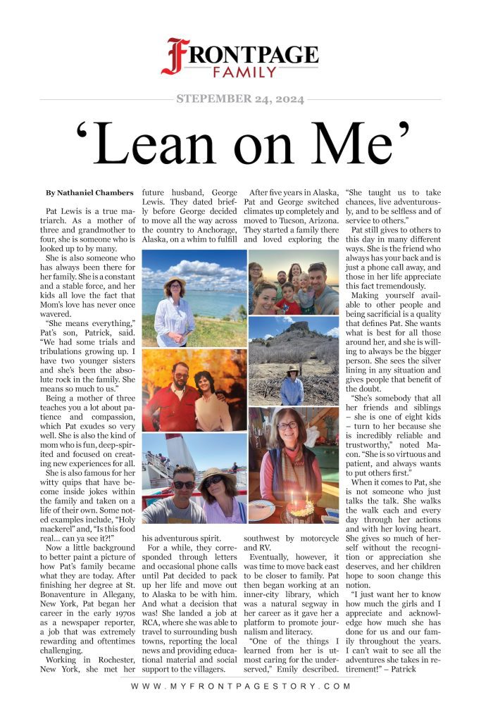 Lean on Me personalized story